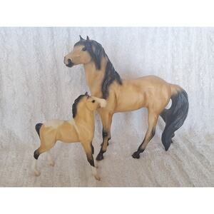 Vintage Breyer Proud Arabian Stallion & Foal Buckskin Pair – 7x8 Near Mint